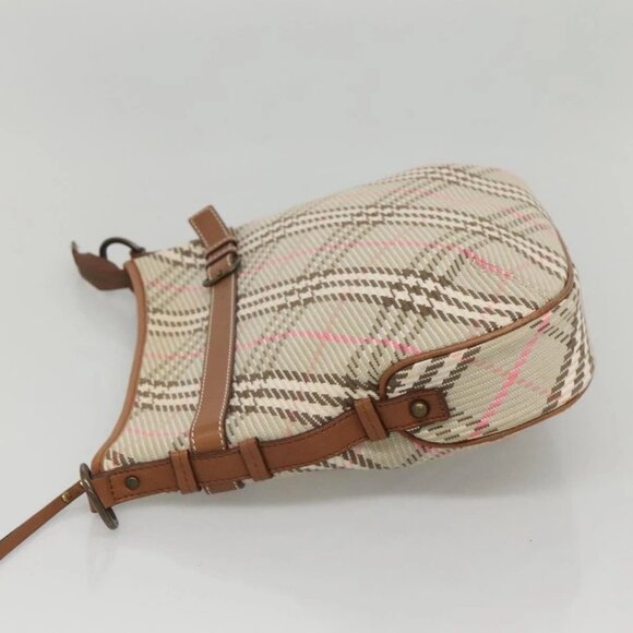 BURBERRY Nova Check Blue Label Shoulder Bag Canvas Beige - Picture 4 of 16